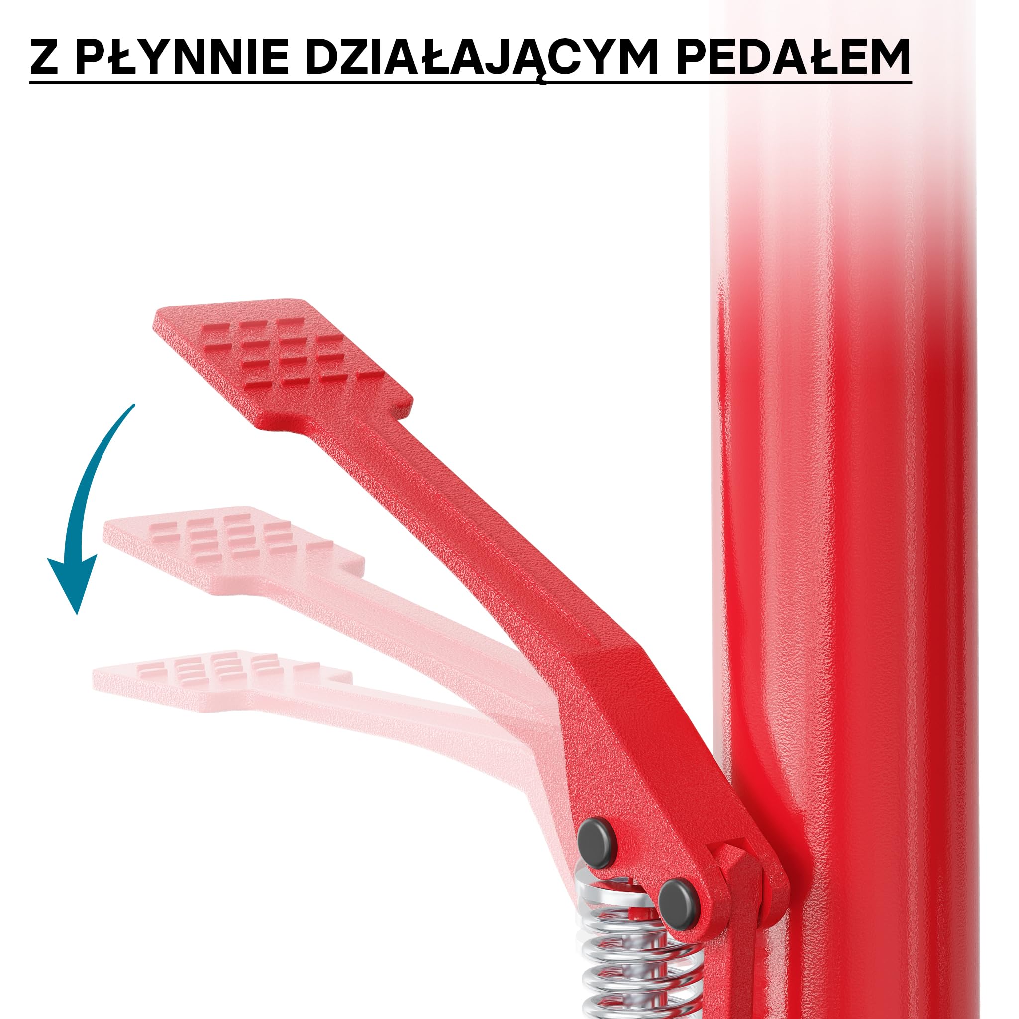 Wiltec Podnośnik do skrzyni biegów do 500 kg nośności i wysokości 110-190 cm, lewarek hydrauliczny na 4 kołach z dociskaczem nożnym