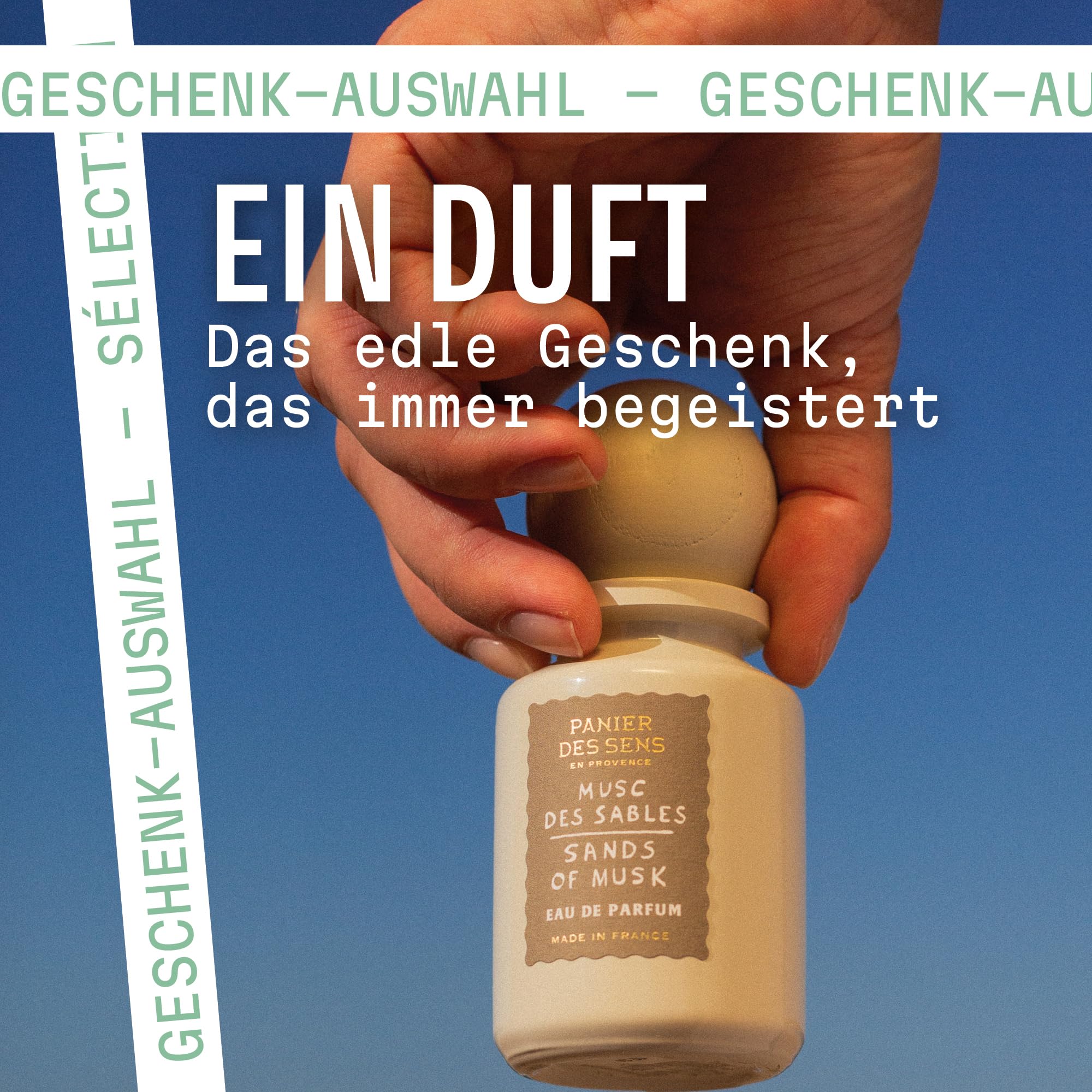 Panier des Sens - Eau De Parfum Damen "Musc Des Sables" 50ml | Pudrig-Weicher Moschusduft, weiße Blüten und Zedernholz - Parfüm Frauen - Elegantes Geschenk Für Frauen - Perfume Women