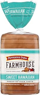 Pepperidge Farm Farmhouse Sweet Hawaiian Bread, 22 oz Loaf - Soft Fluffy Slices, No HFCS, Ideal for Sandwiches