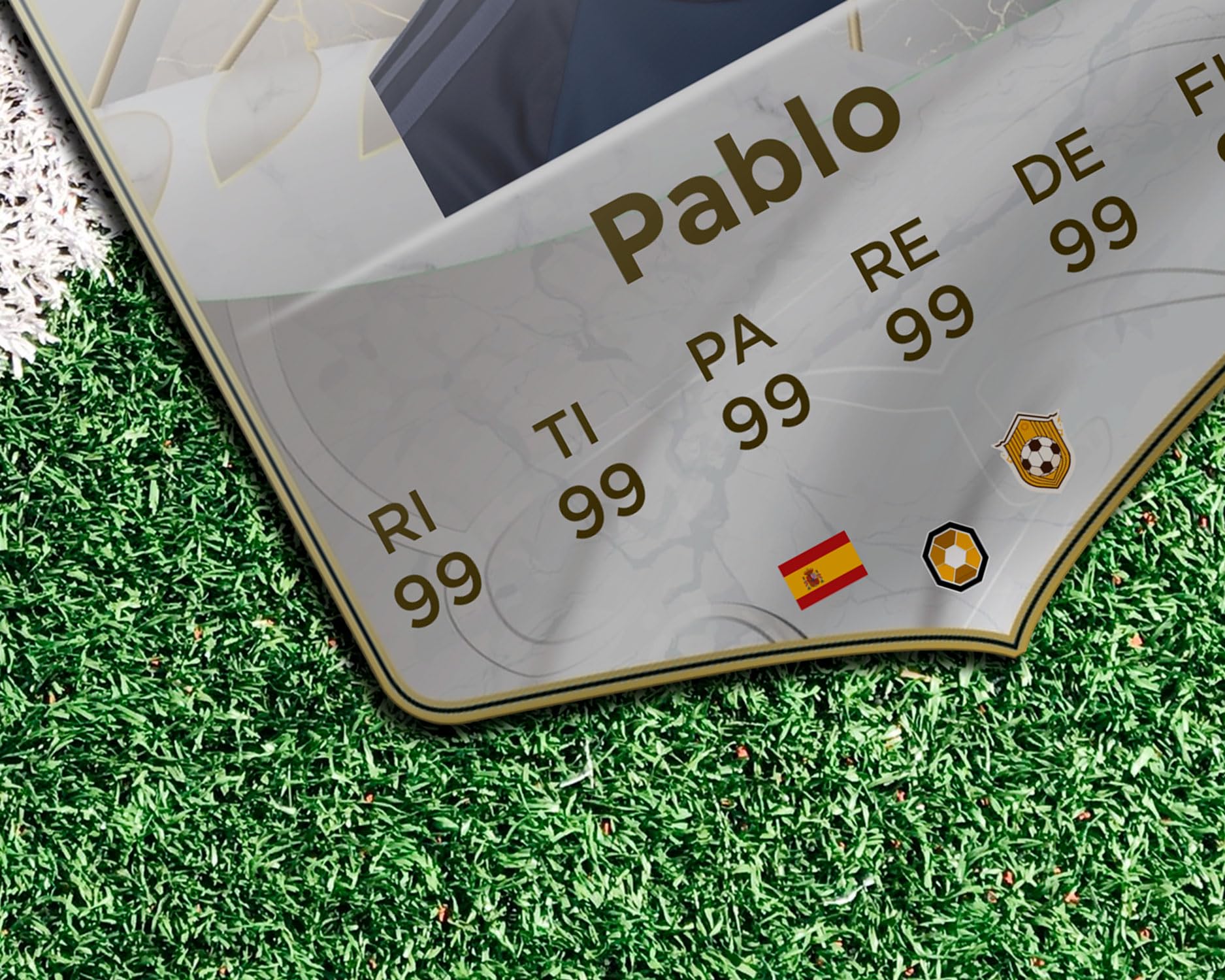 Panorama Carta Calcio Personalizzata Icône 21x30 cm in Metacrilato - Ultimate Team Card - Adesivo Soccer - Regali Originali per Amici
