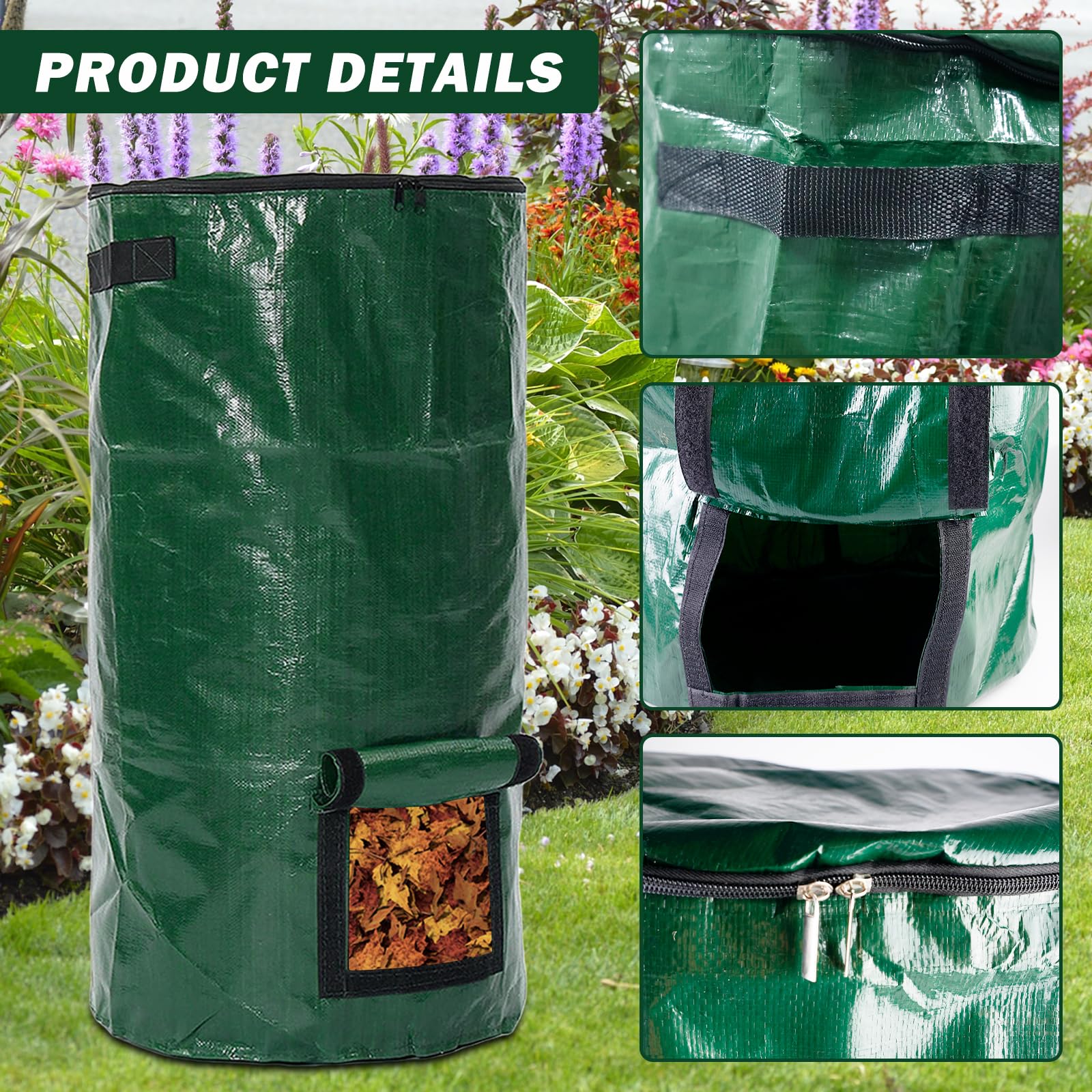 Compostiera Supercomp 350 Litri - Sistema Rapido E Senza Odori Per Compostaggio Domestico, Con Aerazione Integrata - Foto 3