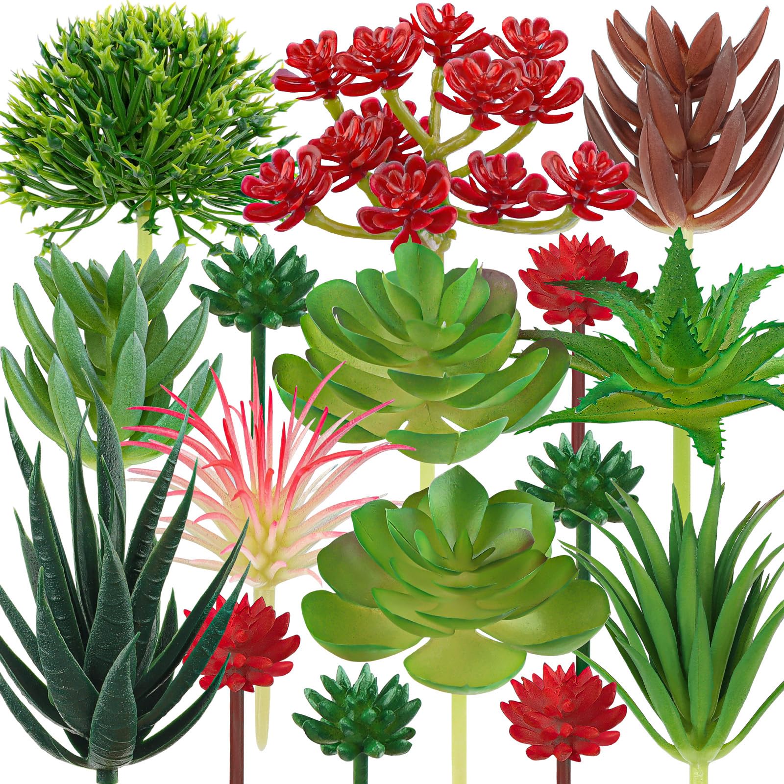 QUOZUO 16 Piezas Suculentas Artificiales Pequeñas Decorativas Mini Plantas Falsas Variadas Adornos Suculentas para Decoración Mesa Hogar Oficina Baño Cocina Balcón