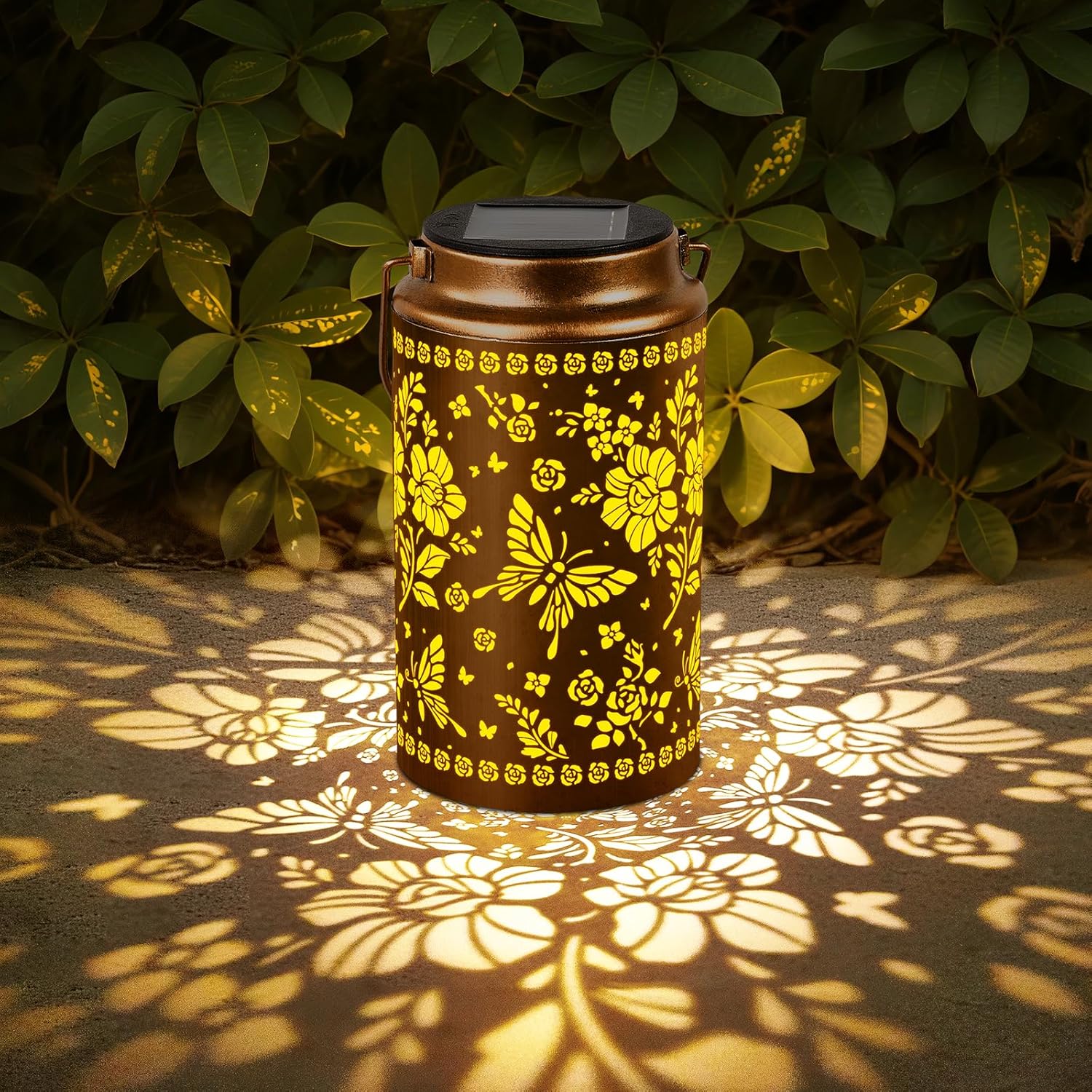 Butterfly Solar Lanterns Outdoor Waterproof, Metal Hanging Lights Decorations for Garden Yard Lawn Patio, Unique Butterfly Gifts for Women Mom Grandma Gardener Mother in Law Christmas