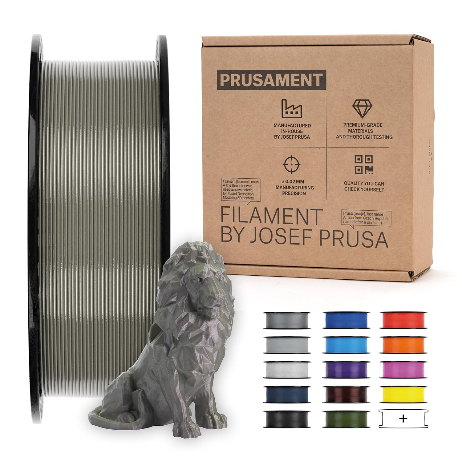 Prusament Pearl Mouse, PLA Filament 1.75mm 1kg Spool (2.2 lbs), Diameter Tolerance +/- 0.02mm