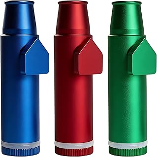 3 Pack Metal Spice Dispenser Mini Pepper Shaker OMO 2nd generation Portable Leak-Proof Storage Bottle (Blue Red Green)