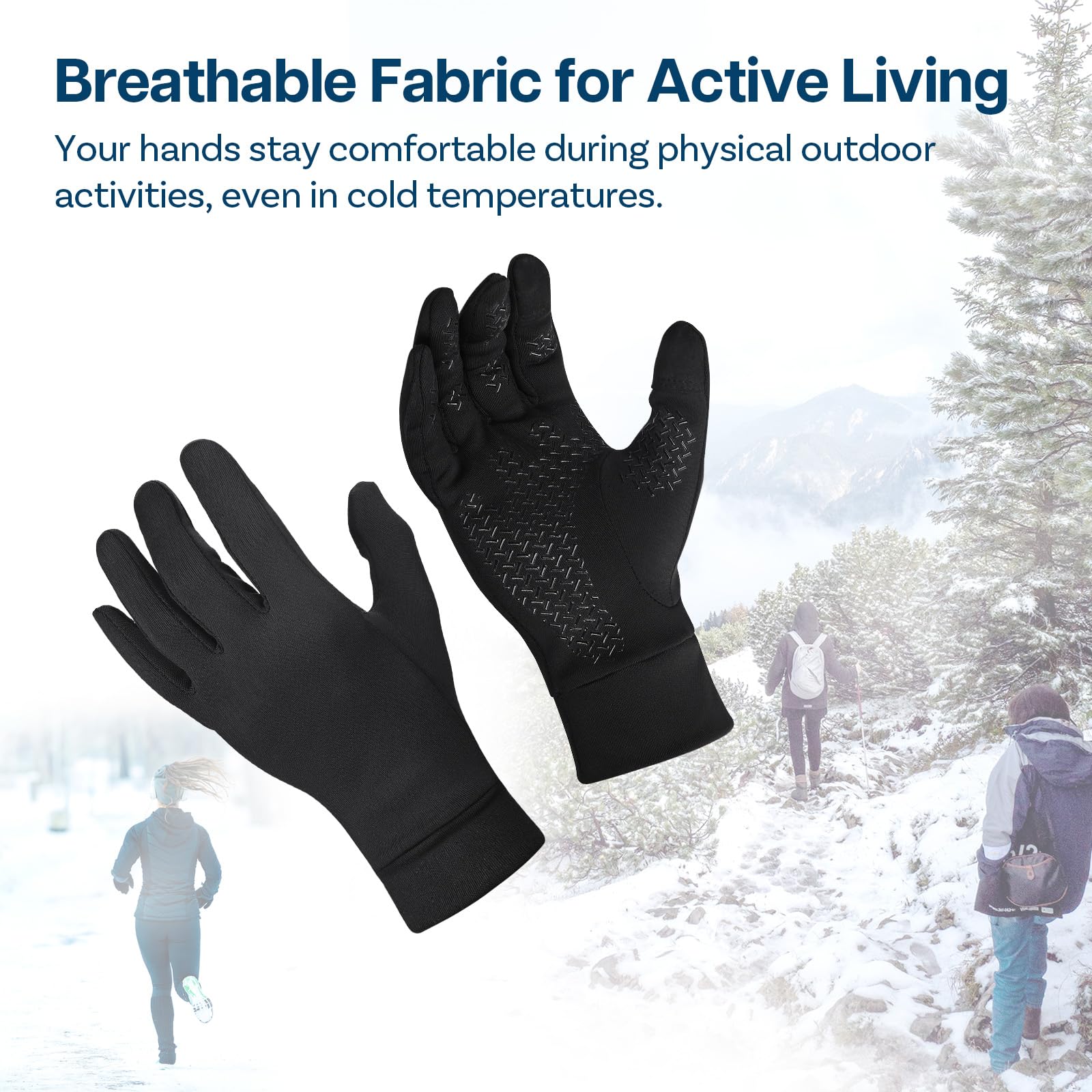MMOBIEL Guantes de Invierno Antideslizantes y Ligeros con Pantalla Táctil Guantes para Correr, Ciclismo, Enviar Mensajes de Texto etc. - Deportivos Táctiles - Hombres & Mujeres - Talla M