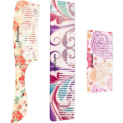 Midazzle 360 Floral Hair Comb - Pack of 3