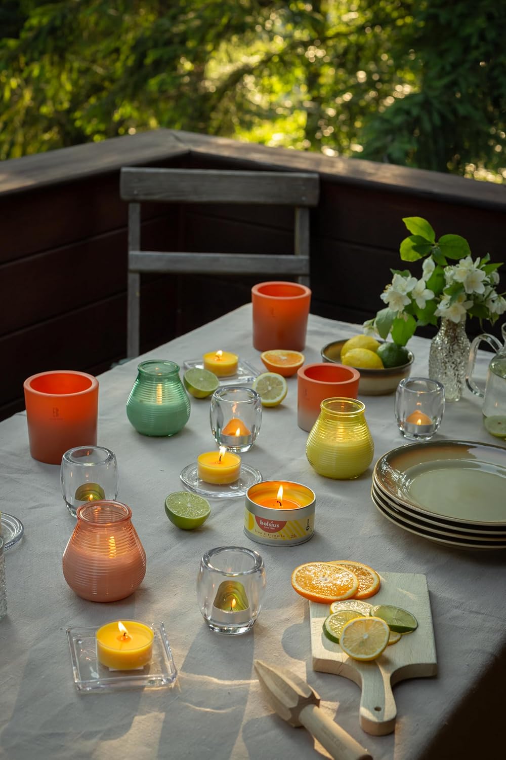 Bolsius Set of 18 Scented Tealight Candles, Mimosa, Burn Time: 4 Hours, Home Decor, Natural Extracts, with Vegan Natural Wax