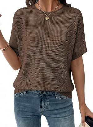 Dokotoo Womens Short Sleeve Sweaters 2026 Summer Lightweight V Neck Pullover Tops Dressy Business Casual Blouses Clothes