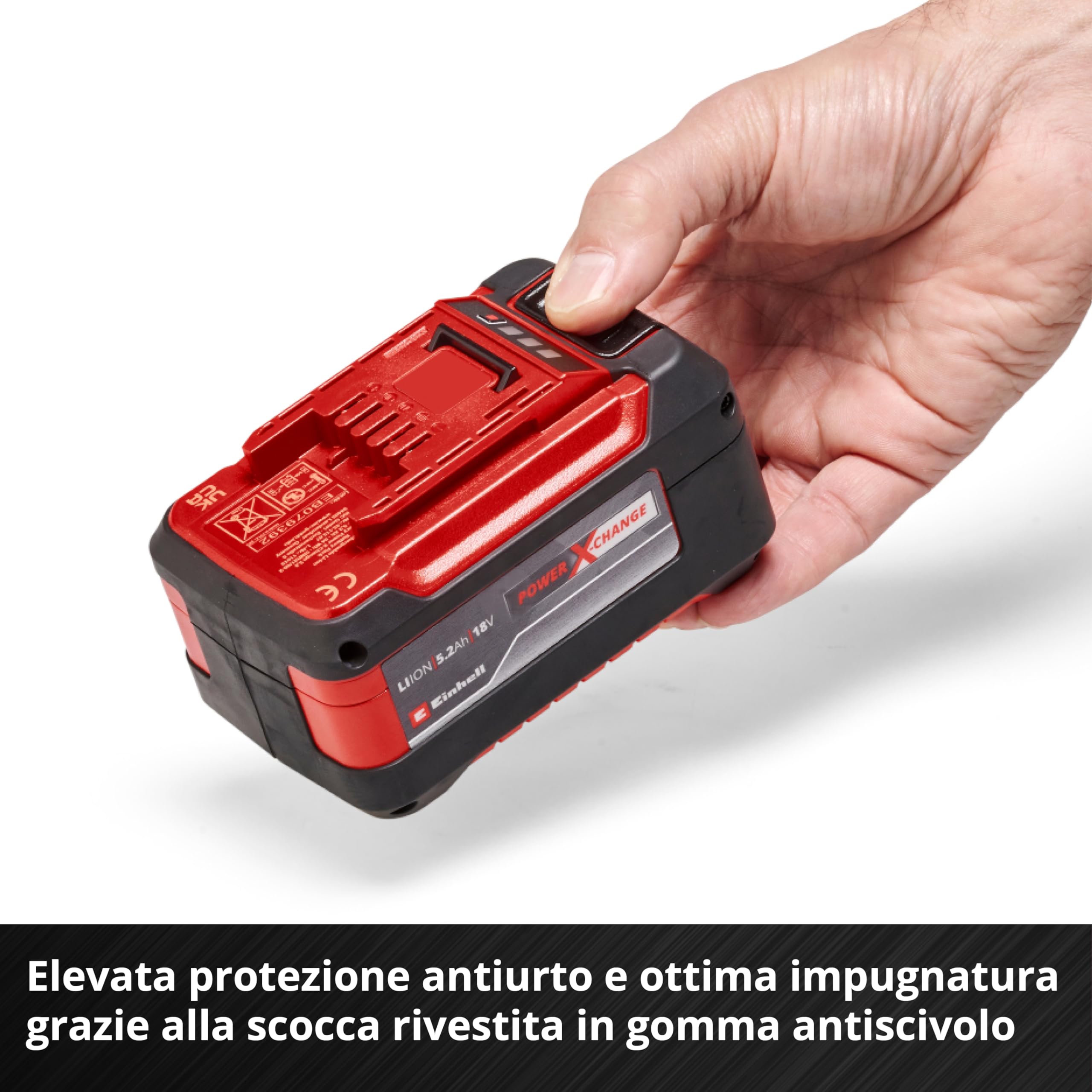 Due batterie Power X-Change originali Einhell PXC-Twinpack da 5,2 Ah (18 V, 5200 mAh, 1260 W, incluse due batterie da 5,2 Ah senza caricabatterie)