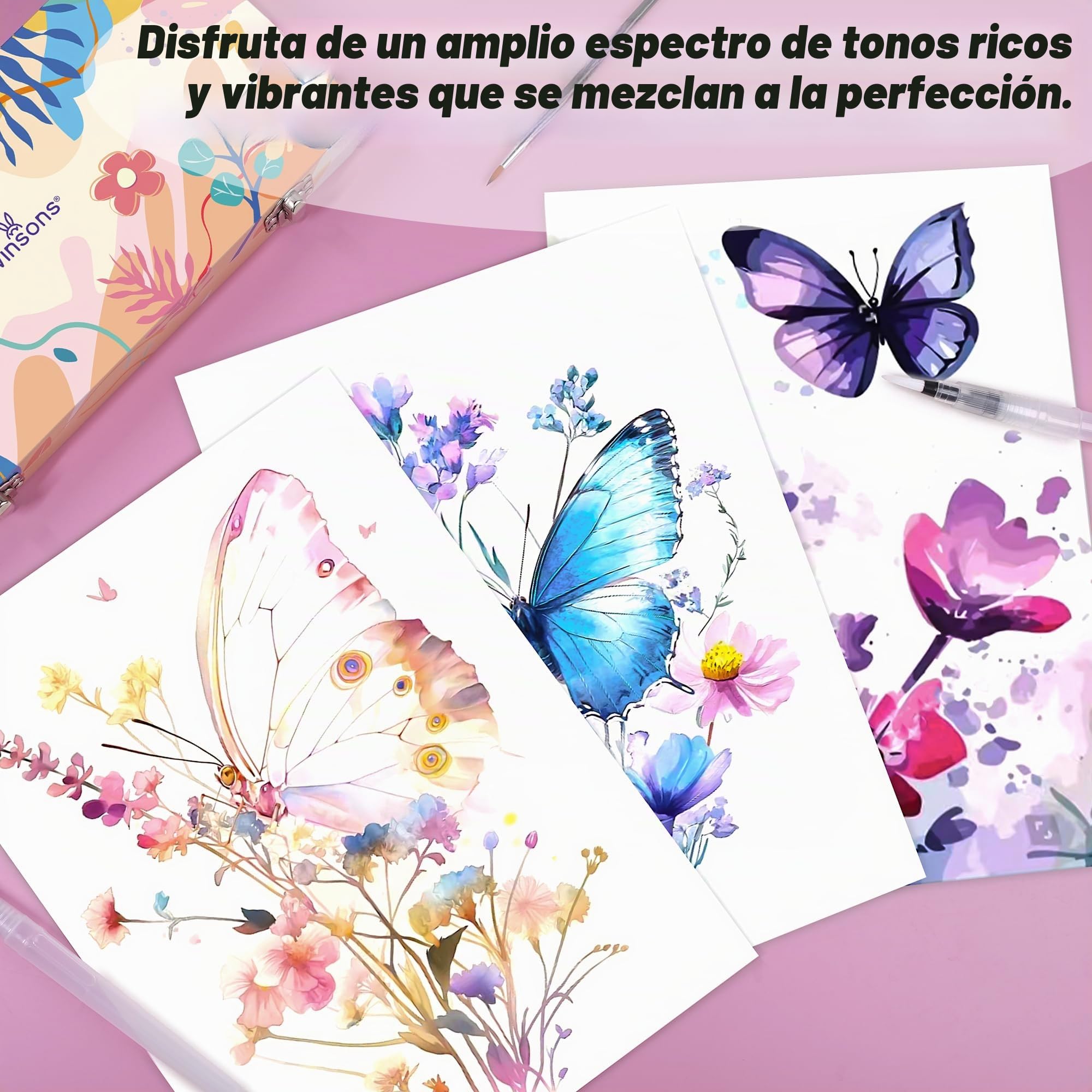 Juego de pintura de acuarela, 138 colores vibrantes, juego de acuarela de viaje con mini paleta, pinceles y hojas de acuarela, suministros de arte no tóxicos y de alto pigmento para artistas,