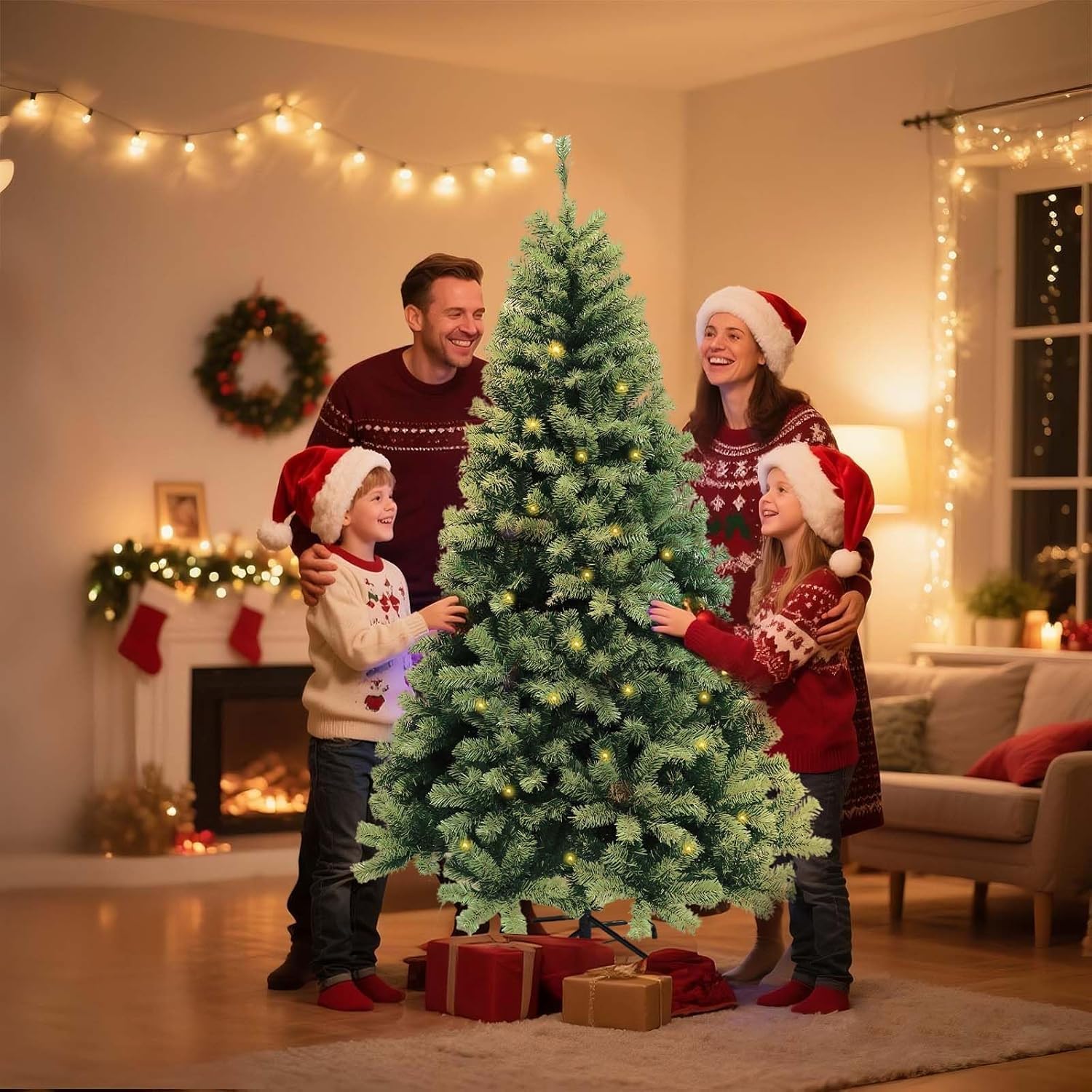 Garvee Sapin de Noël Artificiel – Montage Facile, 180CM