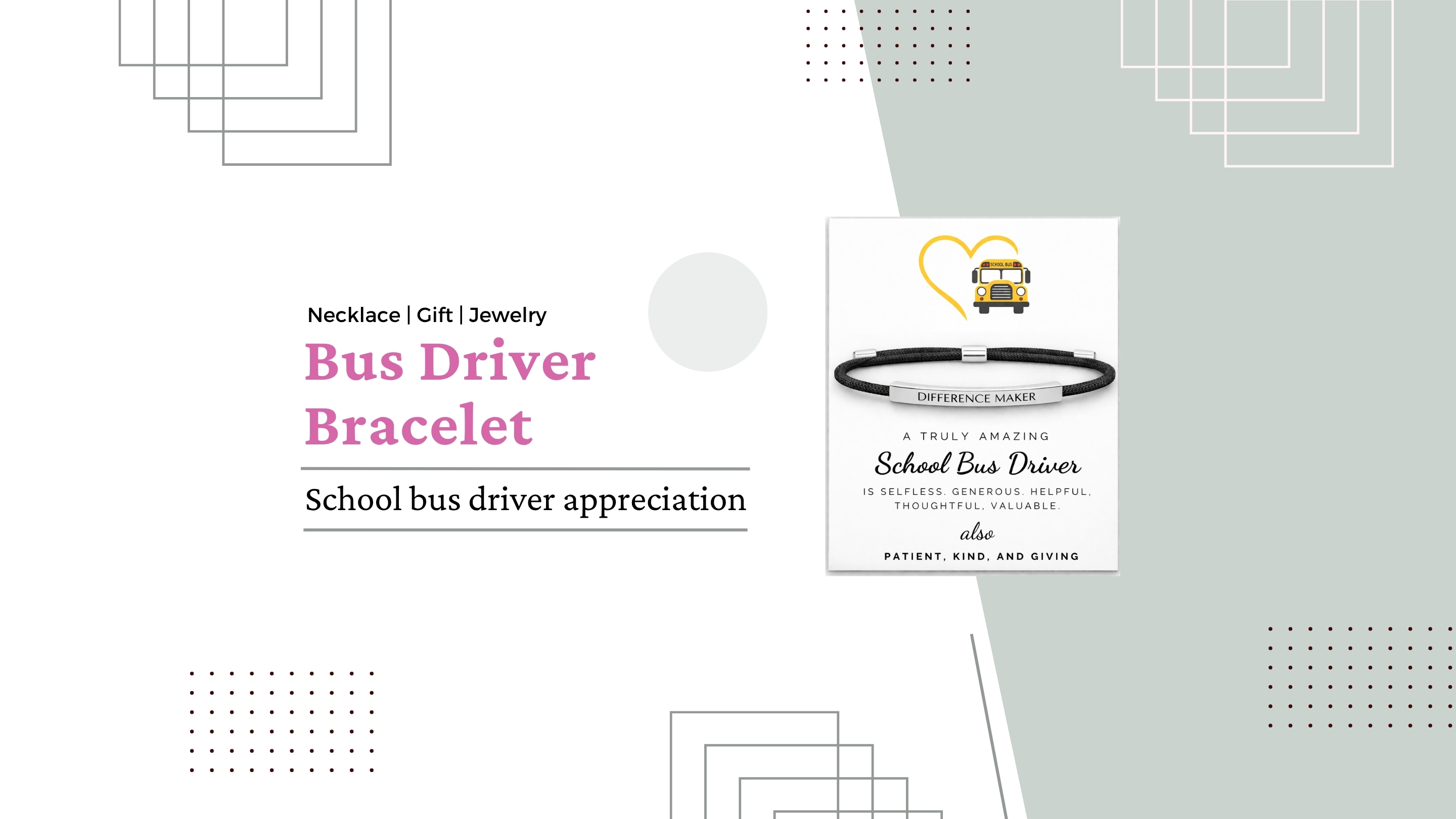 VIY Personal Card School Bus driver appreciation gifts, Best bus driver gifts, Difference maker bracelet for women, Difference maker gift, End of school year gift for coworkers