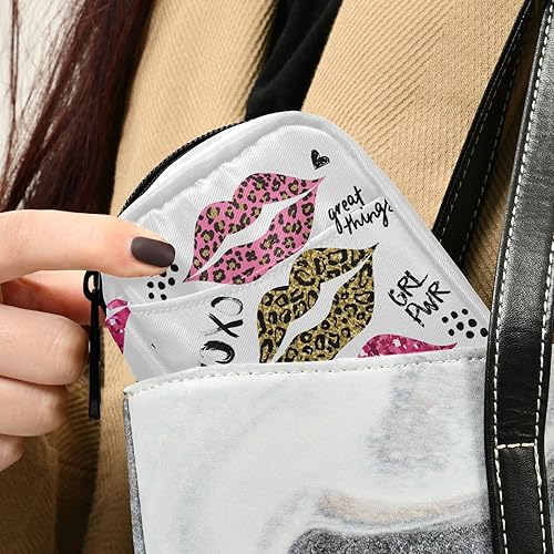 Miniatura 5 de Estuche organizador de píldoras de labios de leopardo con purpurina para 7 días, labios sexys, caja de pastillas de viaje con cremallera, portátil,