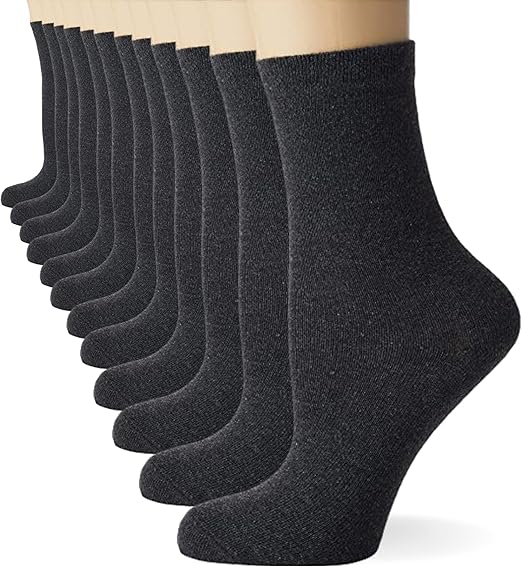 Calzini Scuola Bambini Unisex - Pacco Da 12, Grigio, Taglia 30-35, Traspiranti E Comodi - Foto 2