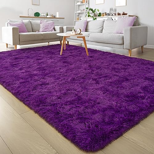 Miniatura 2 de Keeko Alfombras esponjosas para dormitorio, sala de estar, 4 x 5.3 pulgadas, alfombra de noche de felpa suave, alfombra moderna para interiores,