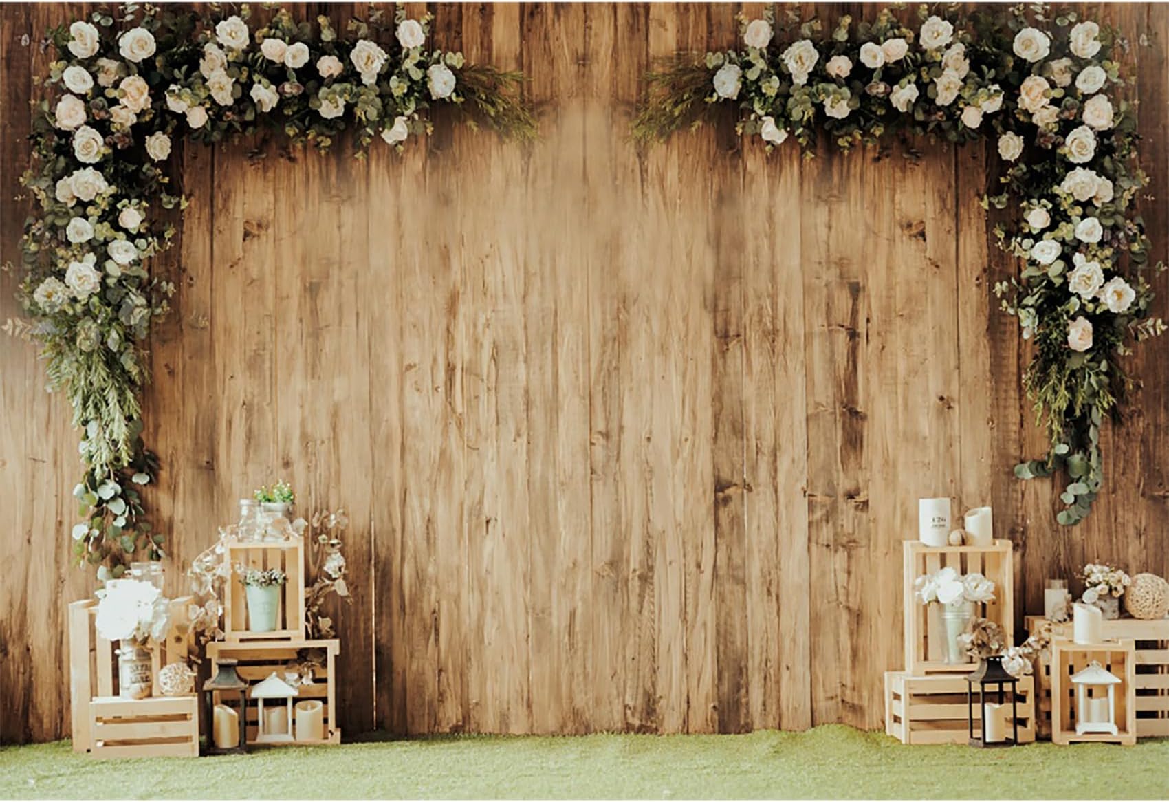 YongFoto 1,5x2,2m Vinile Sfondo Fotografico Shabby, blu Porta di Legno e White Wood Floor Vuoto Interno di Legno Fondale Foto Festa Bambini Nozze adulto Partito Studio Fotografico Puntelli