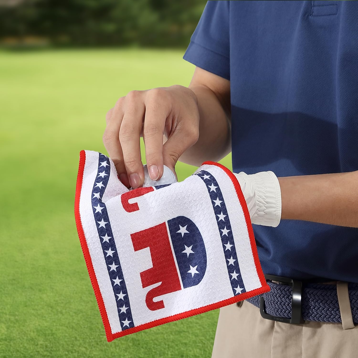 Microfiber Golf Towels for Golf Bags & Carts - Premium Weave Waffle & Ball Towels with Carabiner Clip, Essential Accessories for Men, Women and Kids, Golfer Gifts, Set of 2 (Elephant) - Image 7