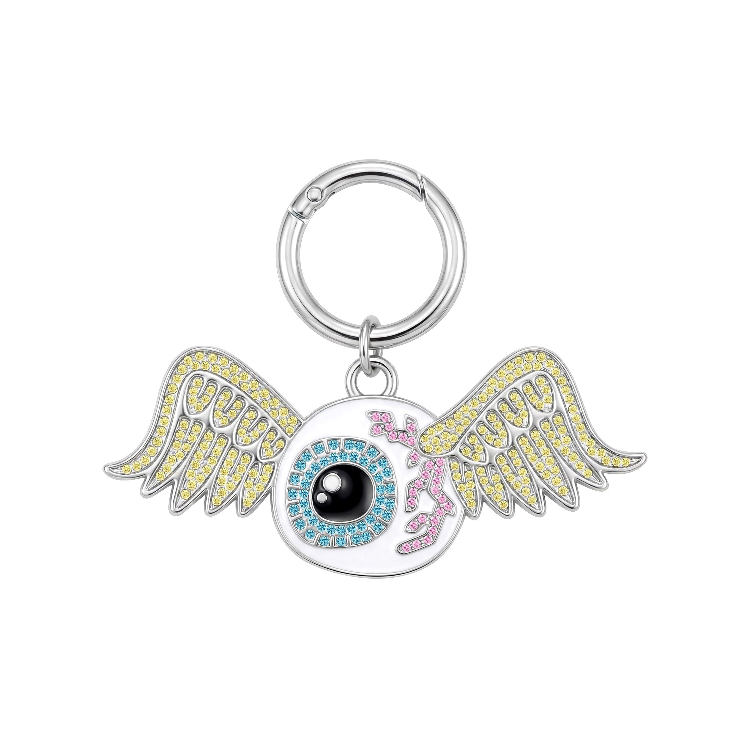 Multi Color Rhinestones, Hinged Key Ring