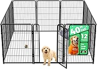 Vista 80 de FXW Homeplus Unleashed Corralito para Perros de Interior - Juego Sin Estrés y Seguro, Resistente de 40 Pulgadas 6 Paneles Corralito para Perros Negro