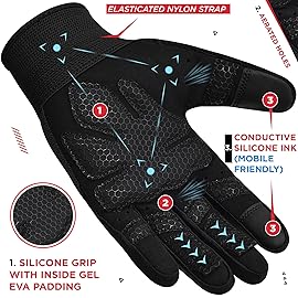 RDX Weight Lifting Gloves Gym Workout, Full Finger Touch Screen, Breathable Anti Slip Padded Palm Protection, Fitness Strength Training Powerlifting HIIT, Men Women Home Gym Cycling
