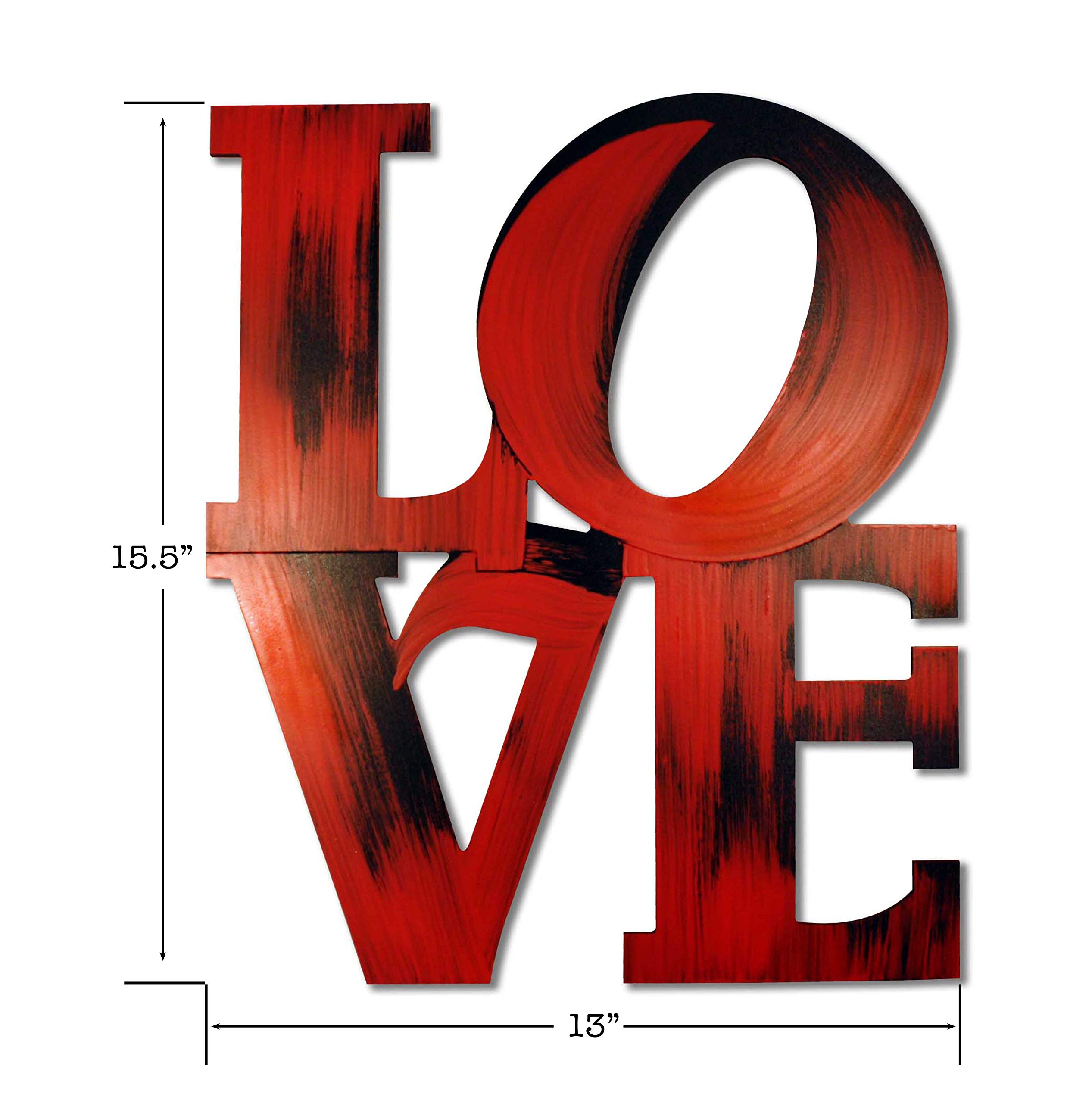Letter2Word Stacked Love Wall Decor, Rosso, 39,4 cm H x 33 cm W