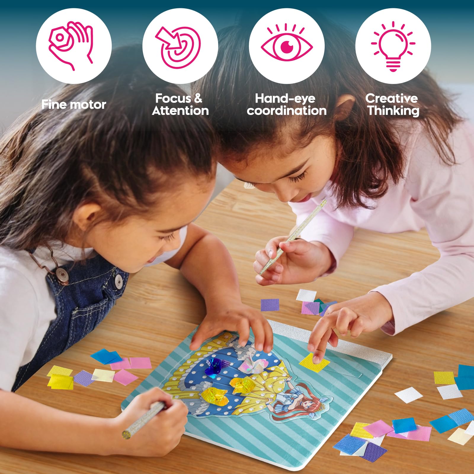KwestSync Arte y manualidades para niñas, 8 princesas mágicas
