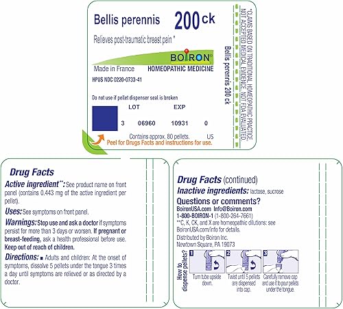 Miniatura 9 de Boiron Bellis Perennis 200Ck para dolor de mama postraumático - 80 pellets