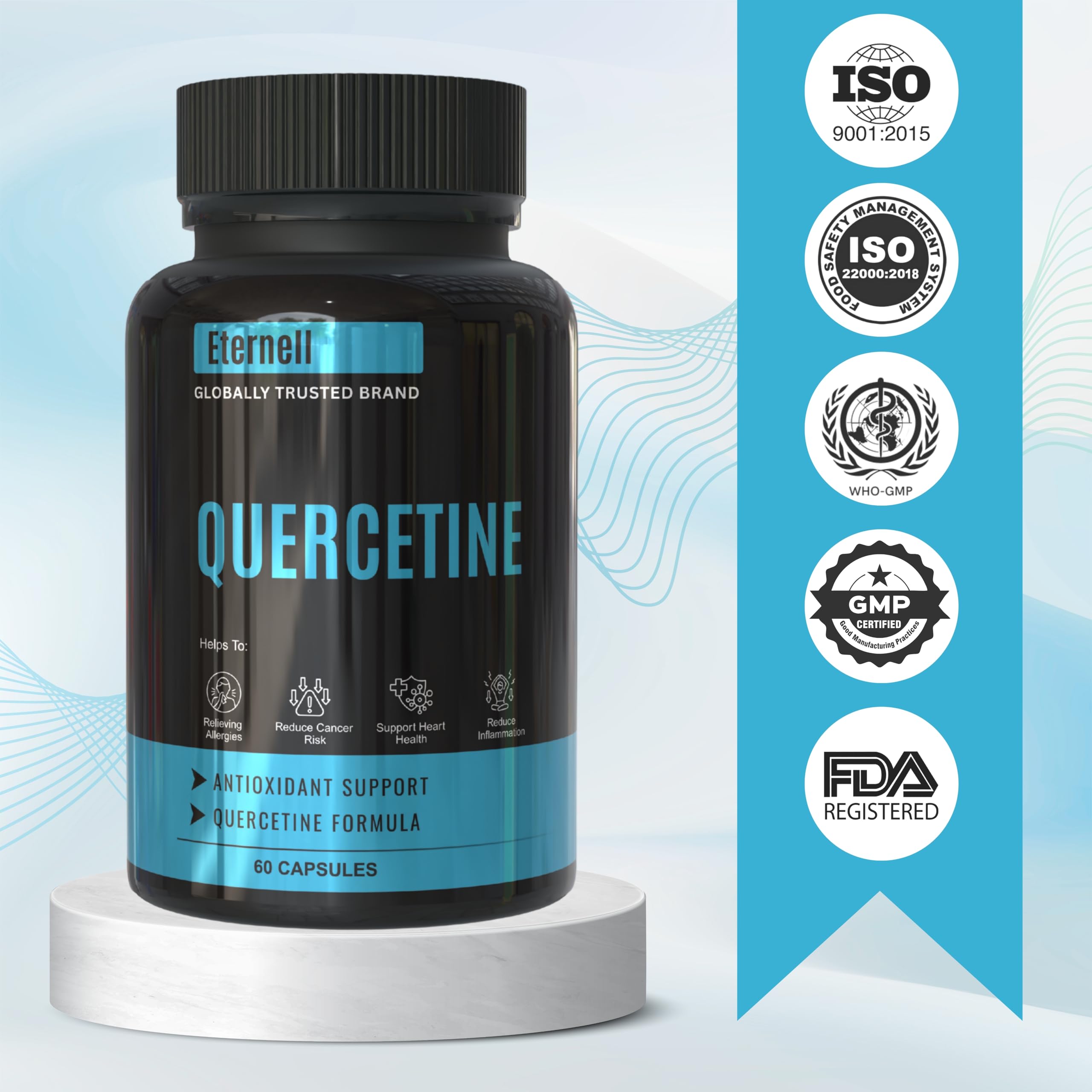 Eternell Quercetin 400mg (Sophora Japonica Extract) β Ayurvedic Natural Antioxidant Supplement for Men & Women | Supports Immunity, Heart & Respiratory Health | 60 Veg Capsules 2