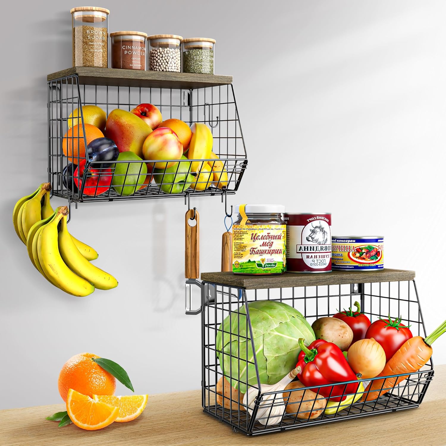 Hanging Kitchen Baskets Hanging Baskets for Organizing Wall
