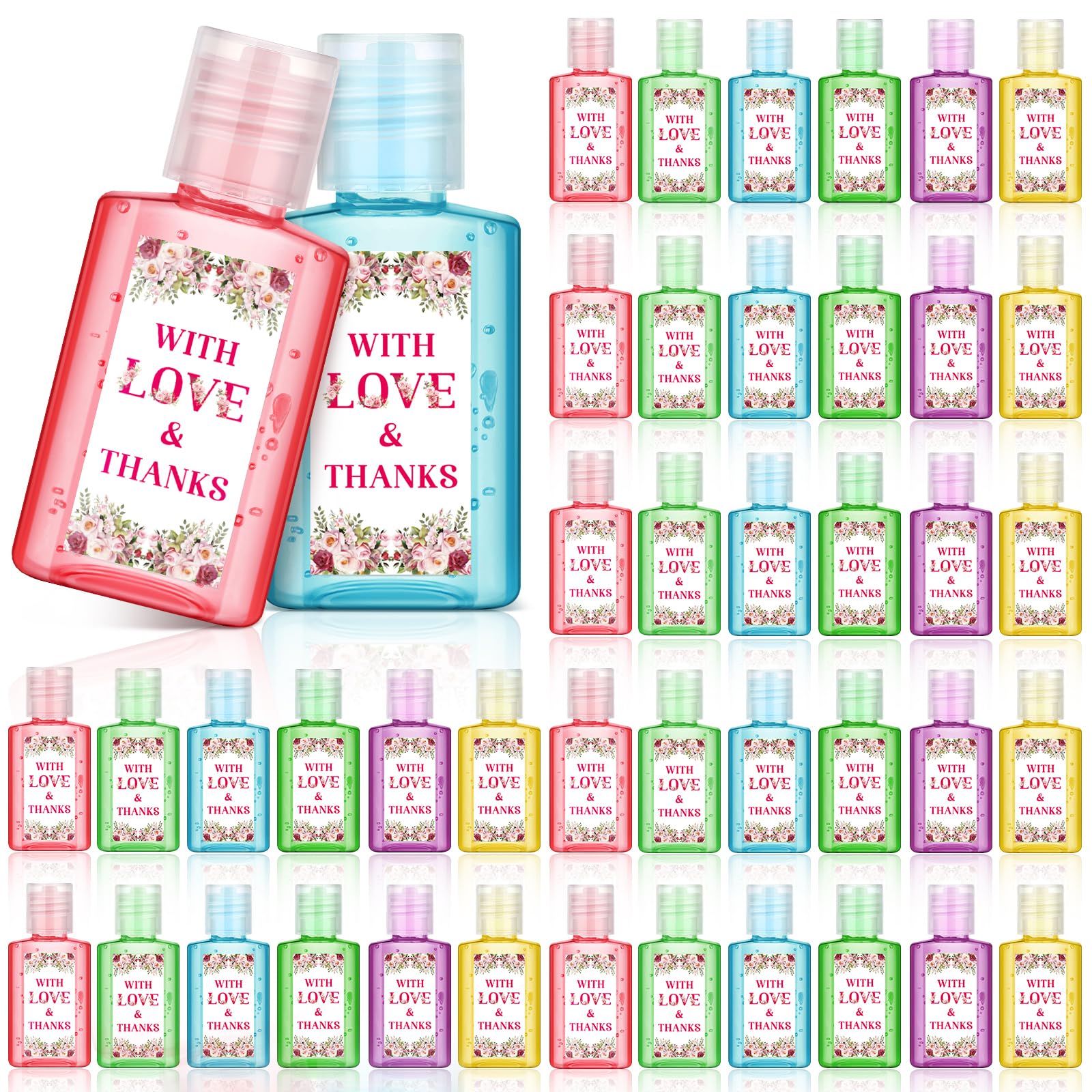 Gejoy 48 Pack Wedding Mini Hand Sanitizer Bulk Bridal Shower Hand Sanitizer for Guests Personalized Travel Size Thank You Gifts for Wedding Bridal
