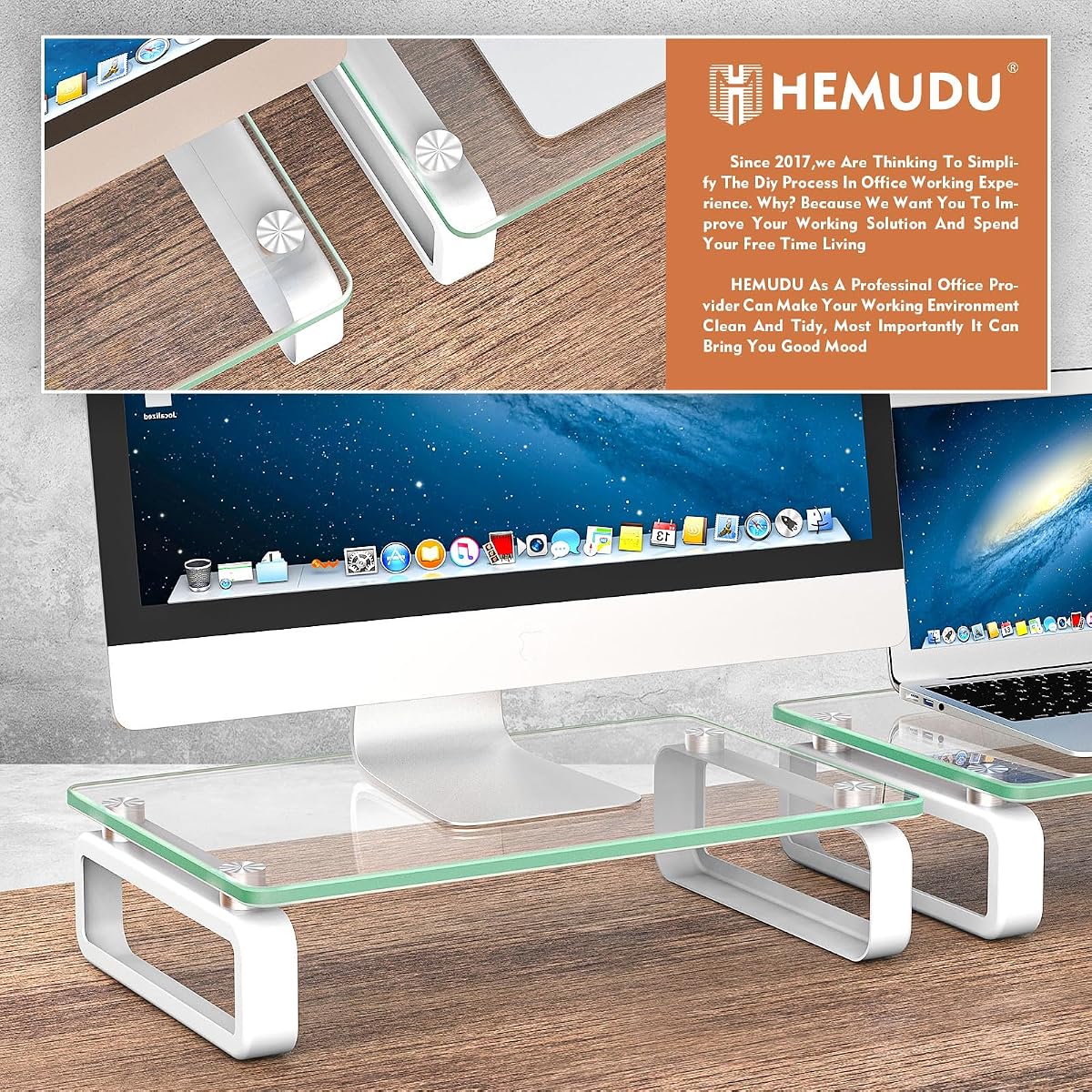 CoSo CC-7 Tempered Glass Monitor Riser view 2