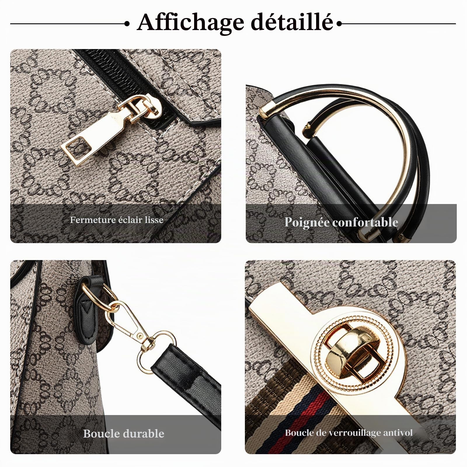 CORIOS Élégant Sac à Main pour Femme PU Cuir Sac Porté Epaule Mode Sac à Bandoulière Messager Petit Sac D'épaule Fourre-Tout Shopping Voyage Travail Hobo Cabas Rose