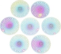 Vista 7 de Mega Pet Acero Inoxidable Filigrana Juntas Enlaces Metal Grabado Colorido #Elefante.