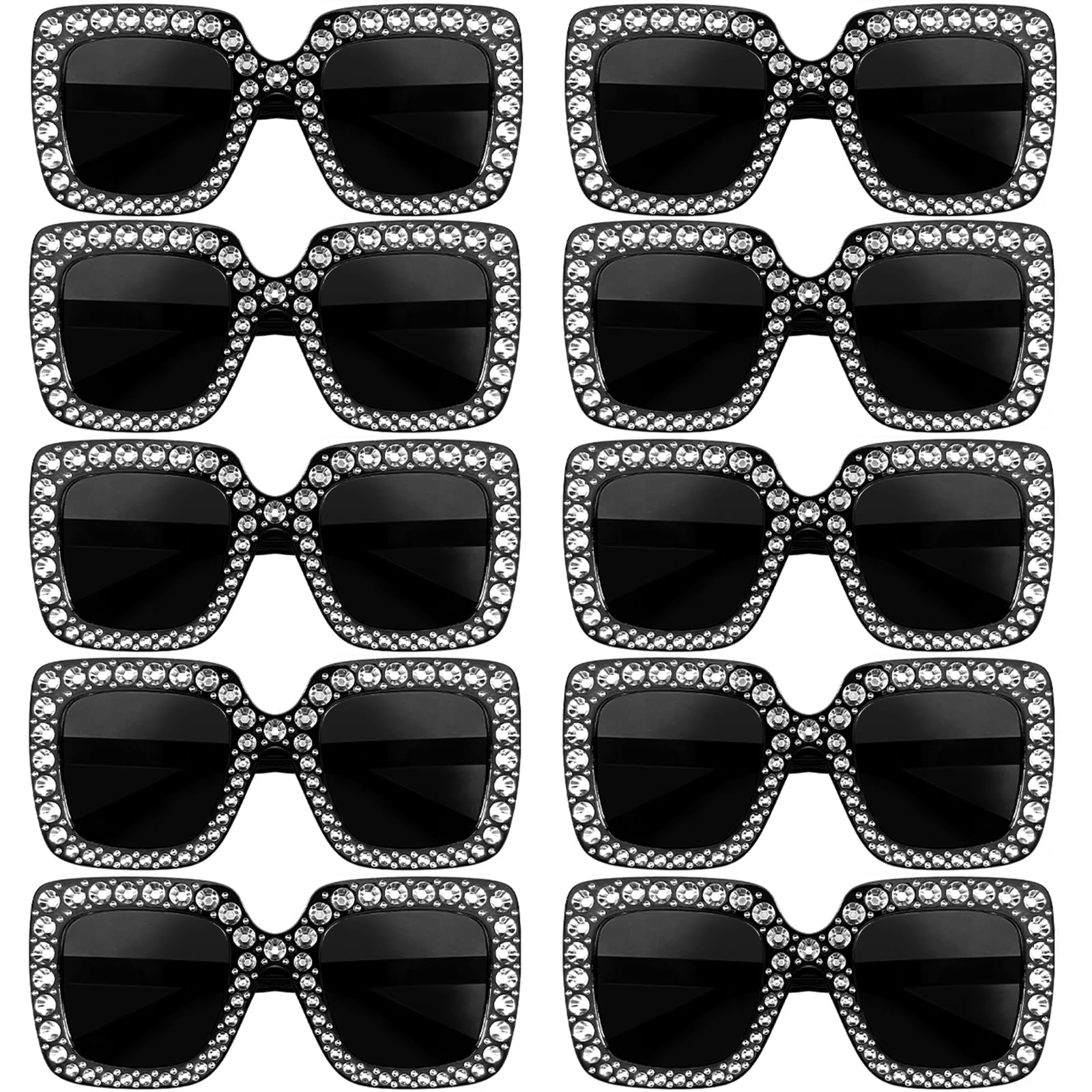 Amazon.com: Geopty 10 Pack Black Oversized Square Crystal  display picture 2