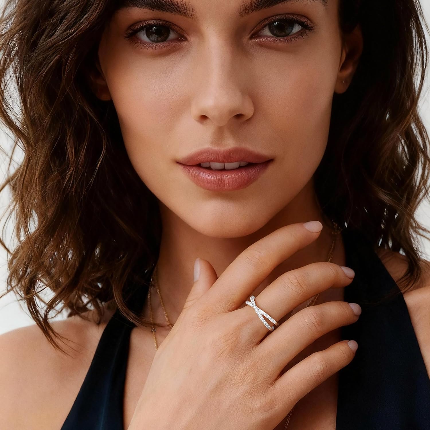 MOOSEA Moissanite Wedding Bands for Women 14K White Gold Plated 925 Sterling Silver Promise Eternity Ring Wedding Anniversary Moissanite Jewelry Gifts - Image 2