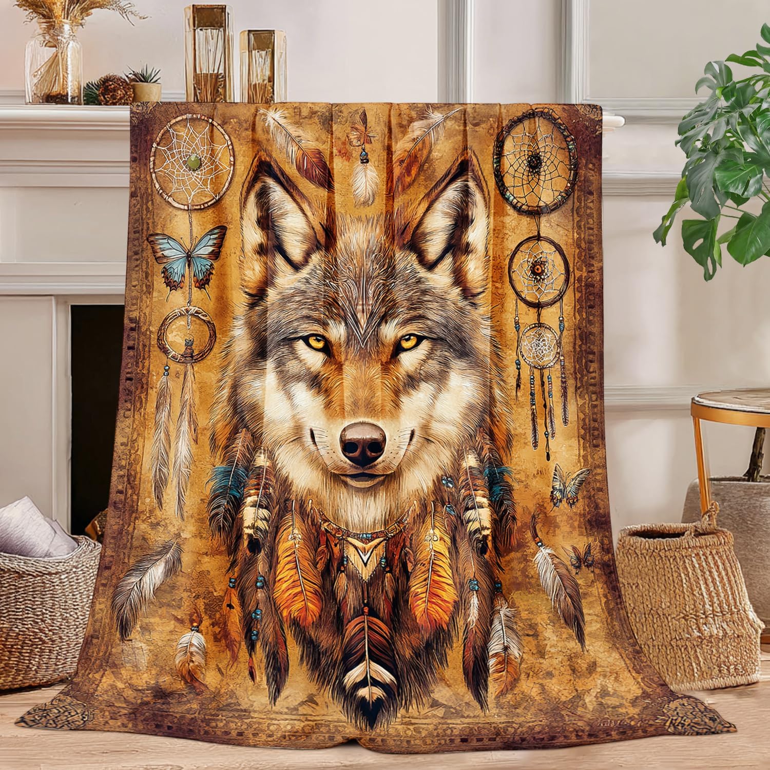 Wolf Blanket Wolf Throw Blanket Super Soft Plush Flannel Fleece Bedding Gifts for Boys Girls Men Women Lovers Adults Stuff for Couch Sofa Bed Room Decor 40"X50"