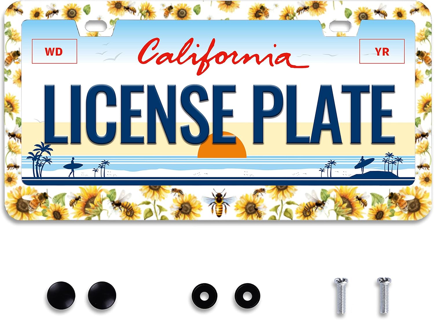 2Pcs Butterflies License Plate Frame Beautiful Animal Stainless Steel License Plate Frames for Car Decorative Parts for Standard Us Canada License Plate Holder Unisex 12x6 Inch