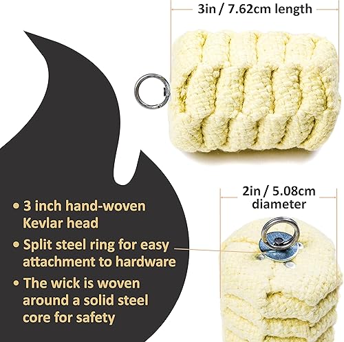 Miniatura 2 de FIRE MECCA Cabezal de dardos de repuesto para fuegocuerda  Cabeza de Kevlar MoonBlaze tejida de 3 pulgadas  Se vende individualmente  Artes