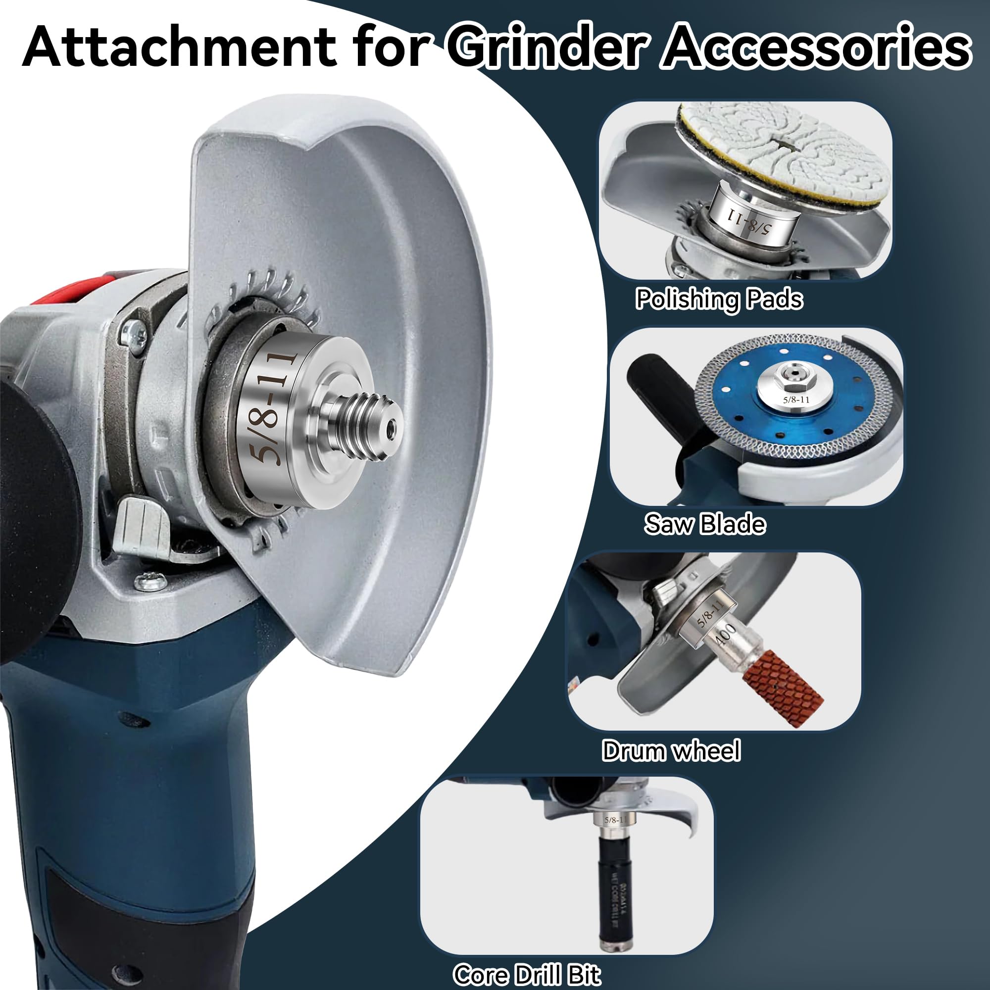 Dreyoo Grinder Lock to 5/8"-11 Thread, 5/8-11 Adapter & Lock Nut — Amazon image 5