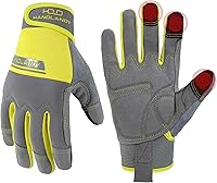 Vista 33 de HANDLANDY Guantes de trabajo para hombre y mujer, guantes de trabajo de mecánicos de uso general con pantalla táctil, guantes de trabajo flexibles