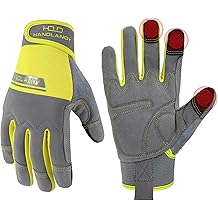 HANDLANDY Work Gloves for Men &amp; Women, Utility Mechanic Working Gloves Touch Screen, Flexible Gardening Gloves for Yard
