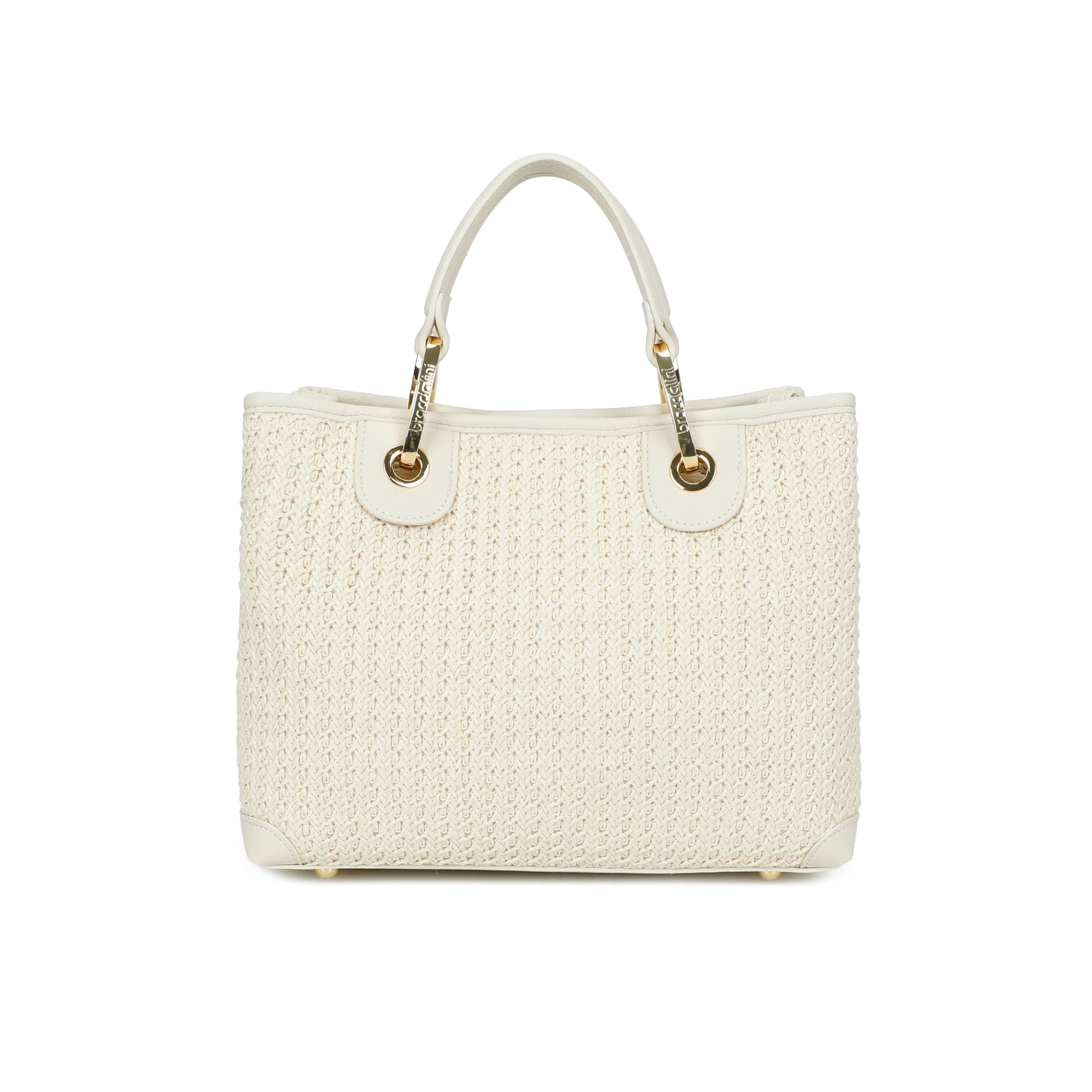 Braccialini Borsa Donna a Mano Beth Tricot in Rafia Intrecciata