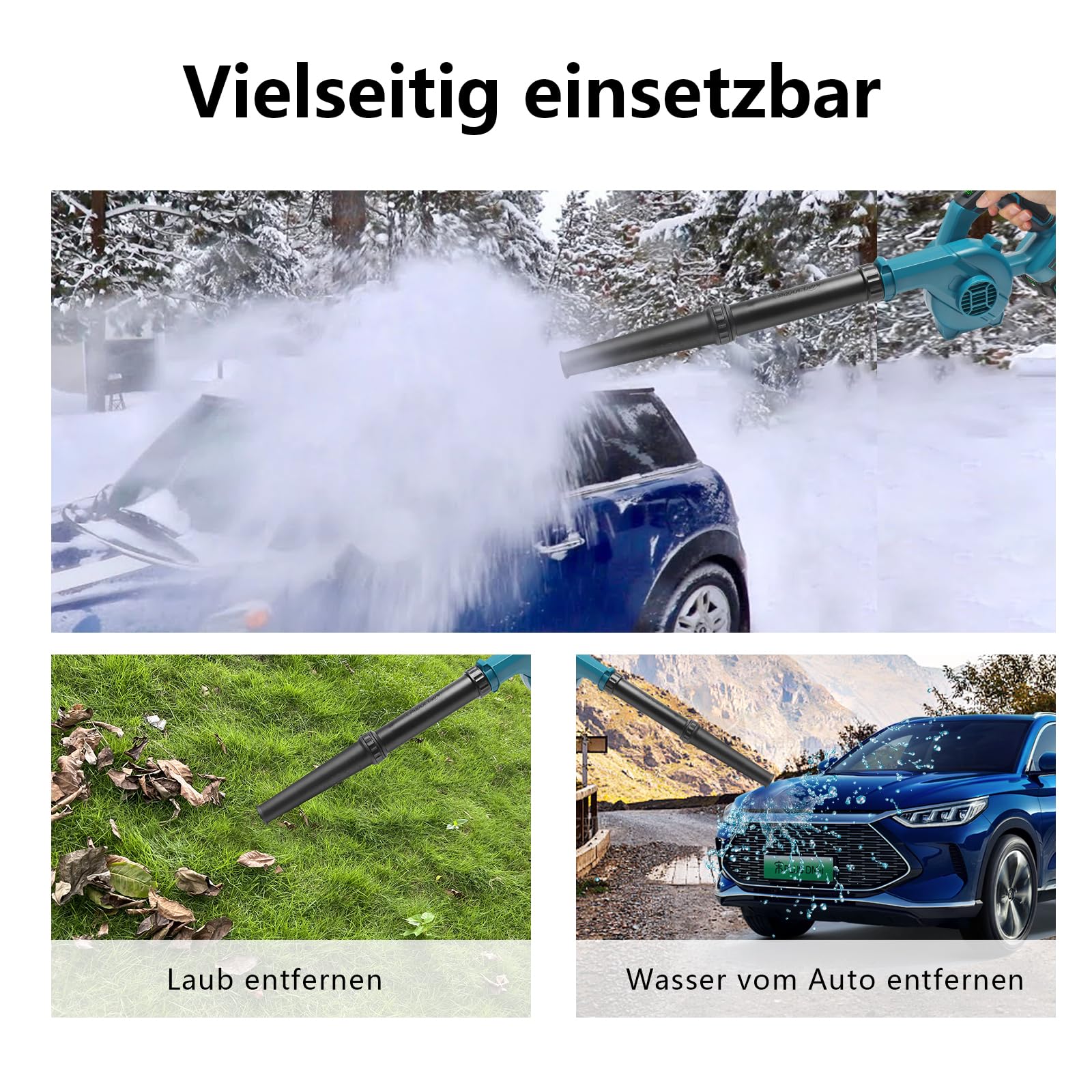 Waitley Akku Laubbläser für Makita 18V Akku, Kabelloser Laubbläser mit 189 km/h Luftgeschwindigkeit, Variable Drehzahl, Leicht & Kompakt, ohne Akku und Ladegerät