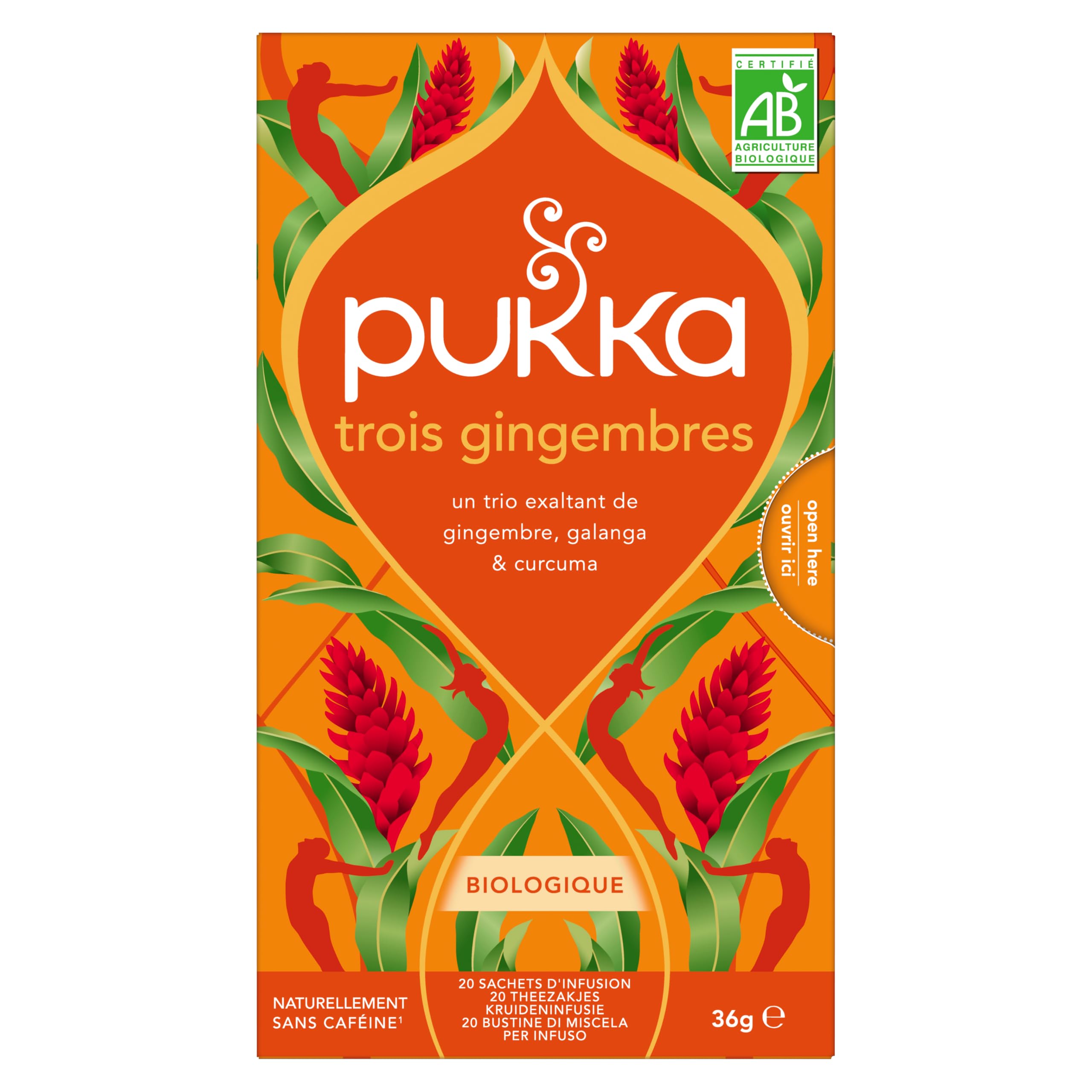 Pukka, Infusion Biologique et Ayurvédique, Goût Trois Gingembres, Relaxant, 100% des Ingrédients Issus du Commerce Equitable, 20 Sachets