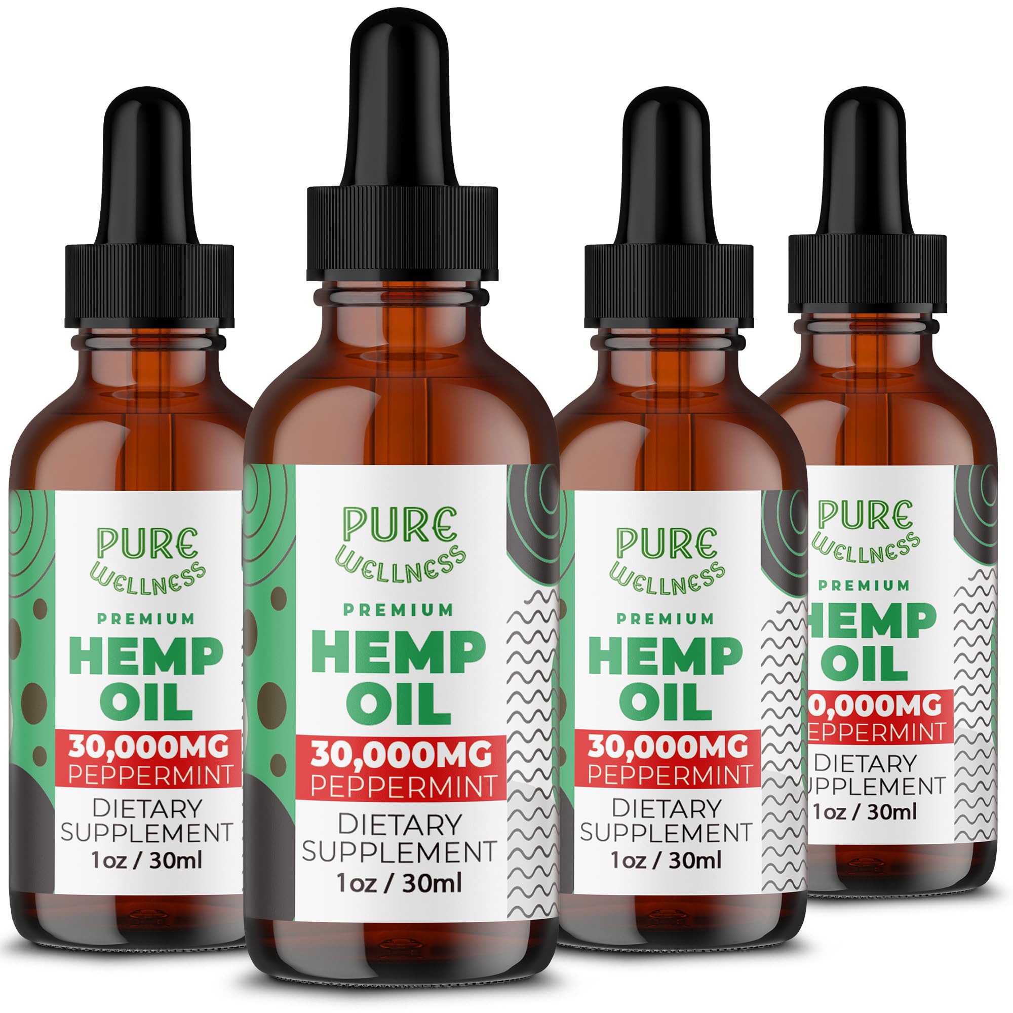 Organic Hemp Seed Oil (4 Oz), Peppermint Flavor, High Potency 1000 mg oil in each drop, Help in Natural Relief, Sleep, Relaxation &amp; Mood, Transparent Hemp Oil Dosage, Non-Habit Forming, Non-GMO, Vegan