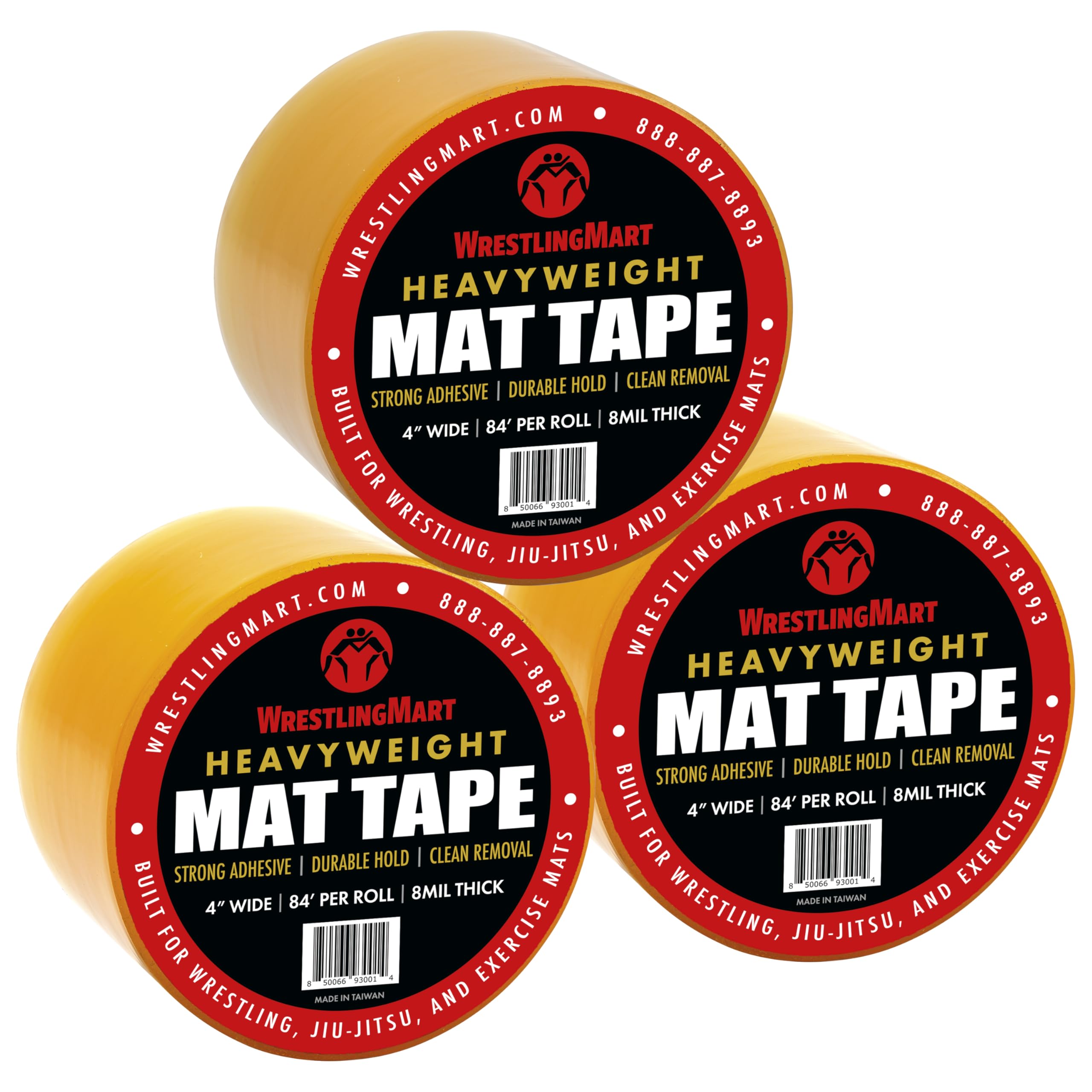 WrestlingMart Rollo de cinta pesada de 10 cm | Cinta transparente de alta calidad de 8 mil de grosor para aplicaciones duraderas a largo plazo | Máxima resistencia, resistente al desgarro, cinta