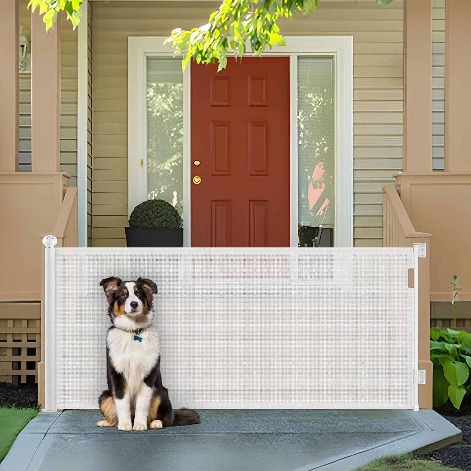 Ycozy Retractable Baby Gate for Stairs Dog Safety Gate Pet Retractable Door Mesh Barrier for