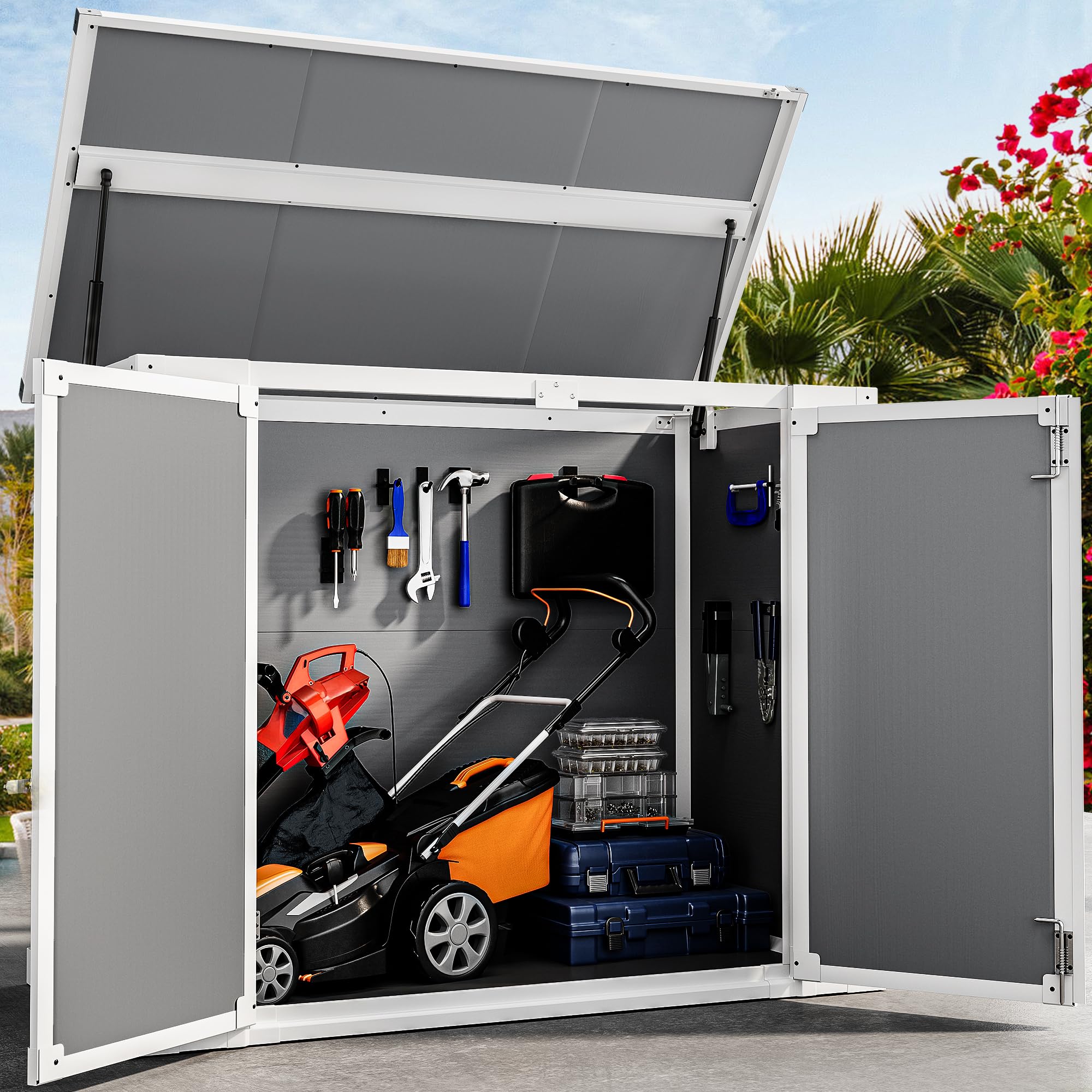 Amazon.com : DWVO 41 Cu.ft Outdoor Storage Shed, 4.7x2.5 FT