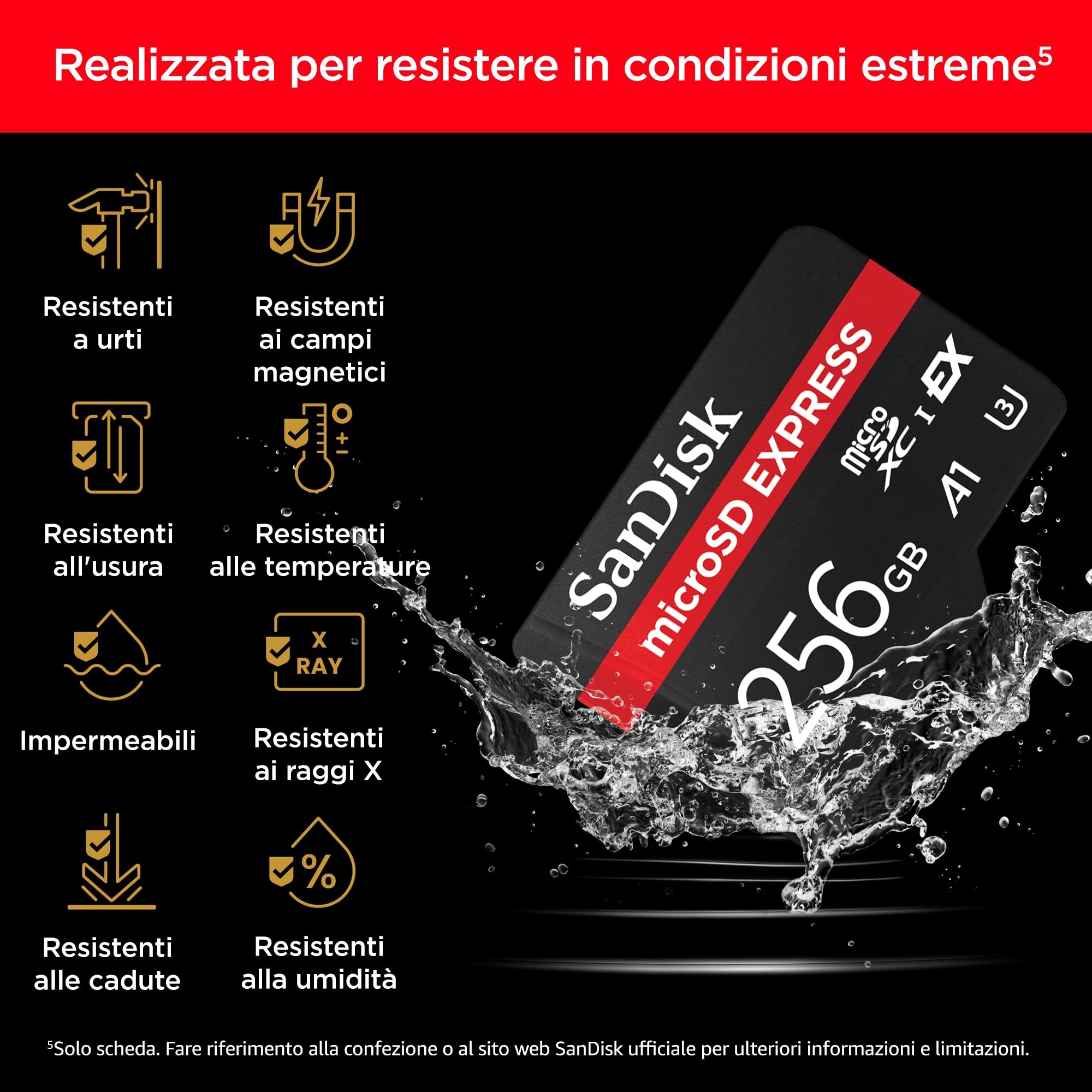 SanDisk microSD Express, 256 GB Tarjeta Micro SD, Velocidad de Lectura/Escritura hasta 880/480 MB/s, Velocidades de Lectura hasta 4,4 Veces Superiores a Las de Nuestras Tarjetas microSD, Class 10, U3 - 5